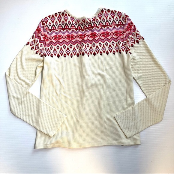 NWOT VINEYARD VINES Dreamcloth Waffle Knit V Neck Henley Shirt Faire Isle Sz L - Picture 5 of 6